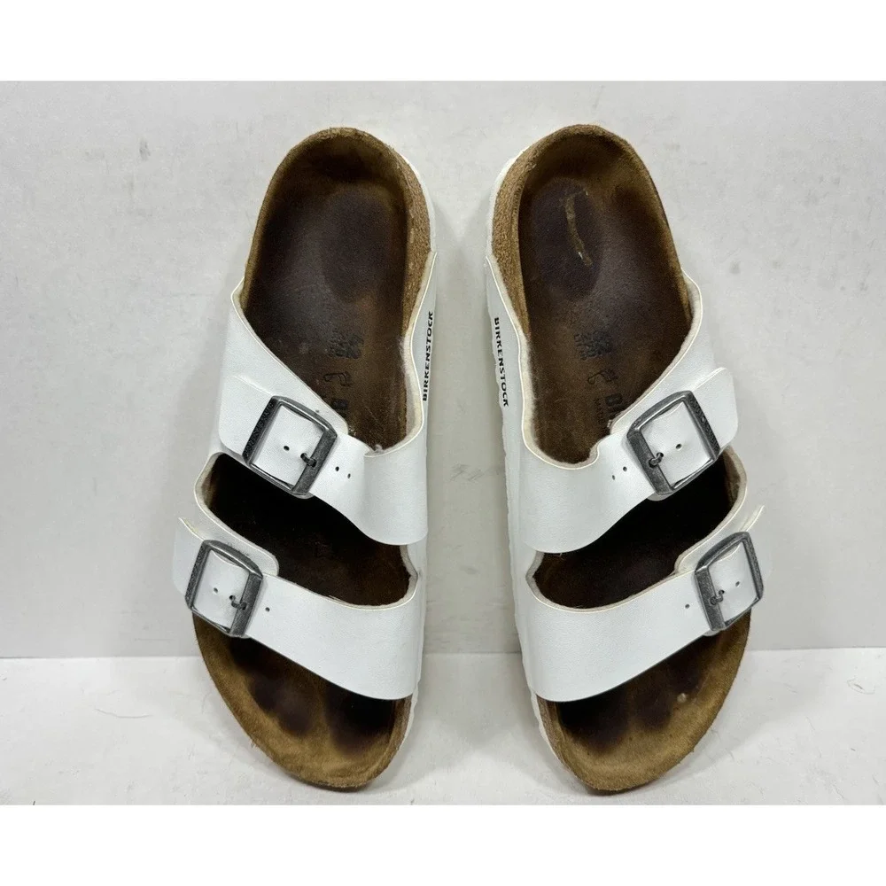 Birkenstock Arizona Birko-Flor Slip-On Sandals White Mens Size 9 / 42‎